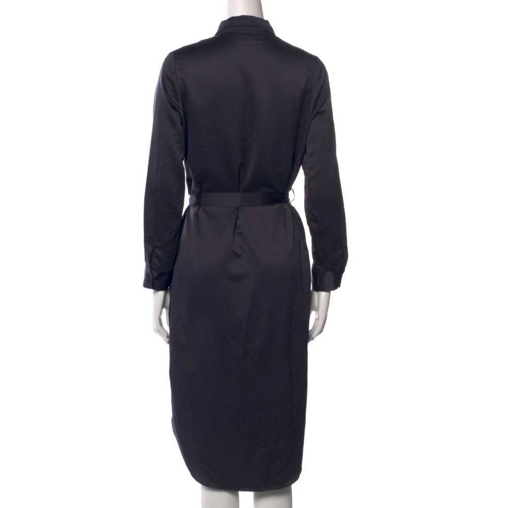 OAK+FORT Shirt Dress Soft Sheen Satin Black Pointy Collar S - Picture 15 of 15